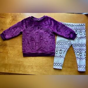 12-18 M George Baby Plush Purple Outfit with sweater and leggings